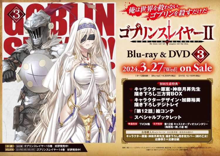 アニメBlu-ray ゴブリンスレイヤーII 全3巻 てけ セット 